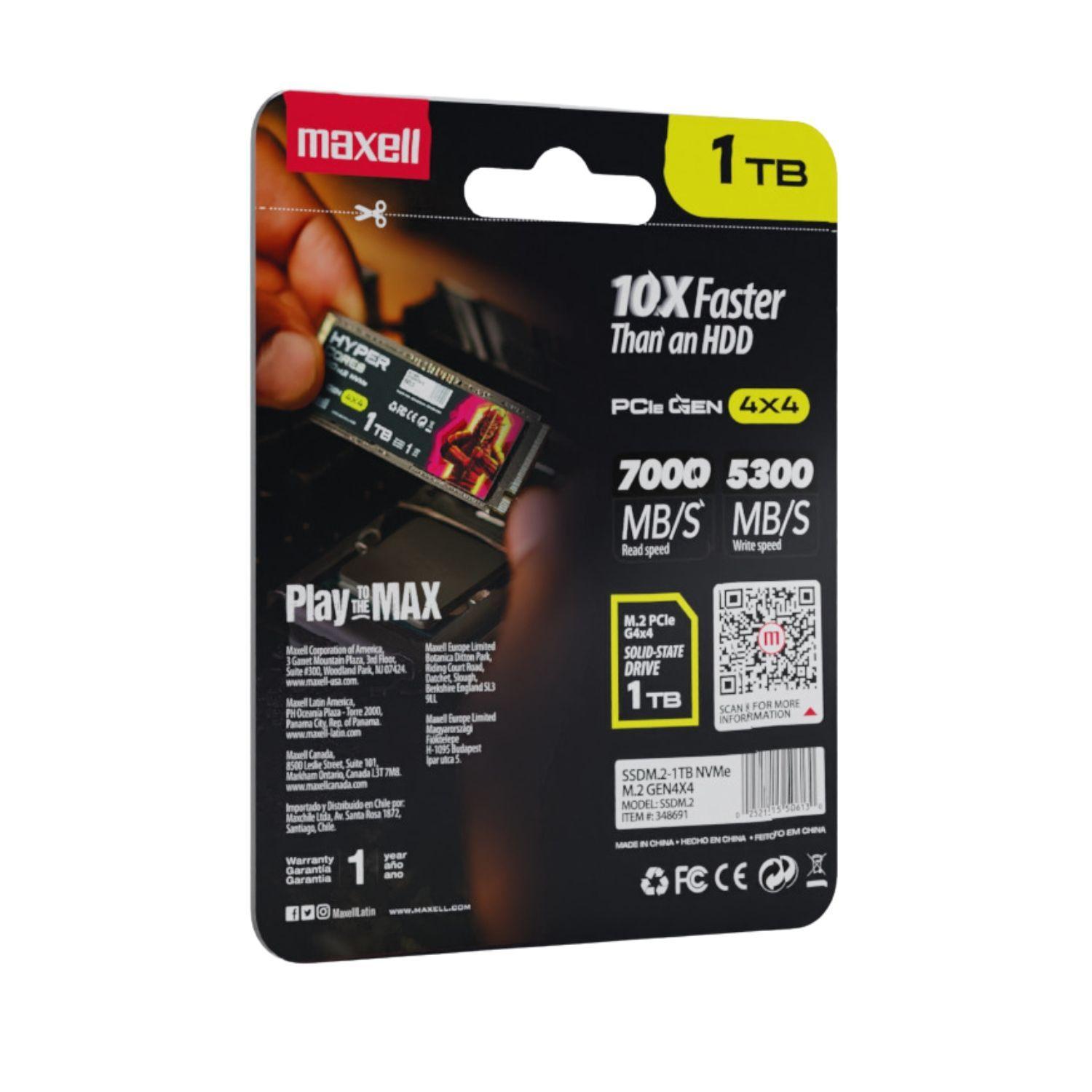 Disco ssd 1TB M.2 NVMe PCIe Gen 4x4 Maxell hasta 7000MB/s-2