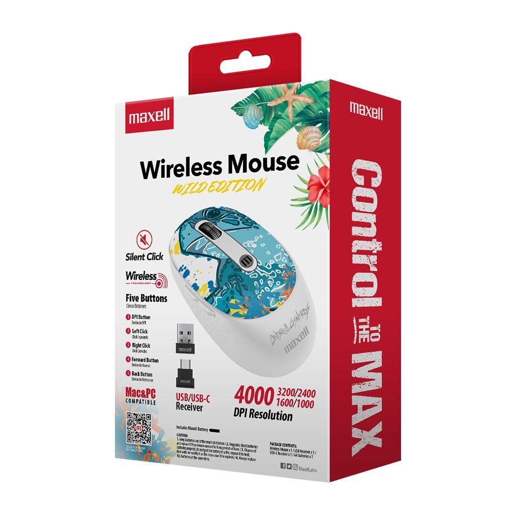 Mouse Inalámbrico Maxell Diseño Wild 4000dpi Usb/usb-c Tortuga-4