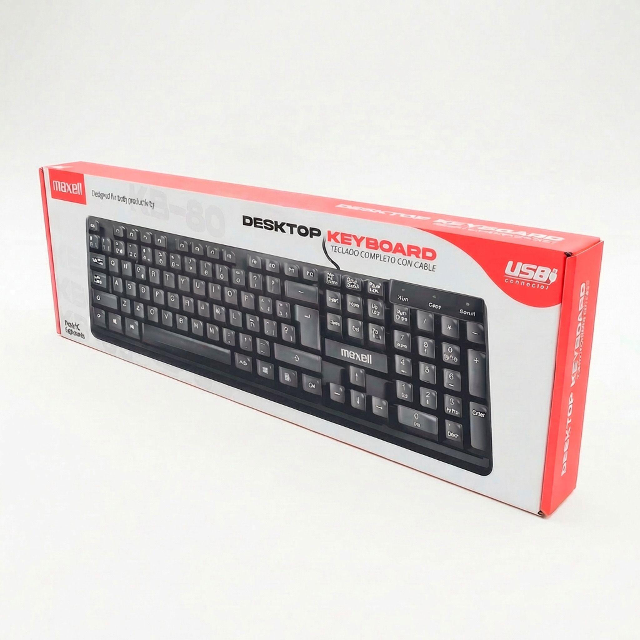 Teclado B sico Maxell KB 80 Conector Usb Negro-4