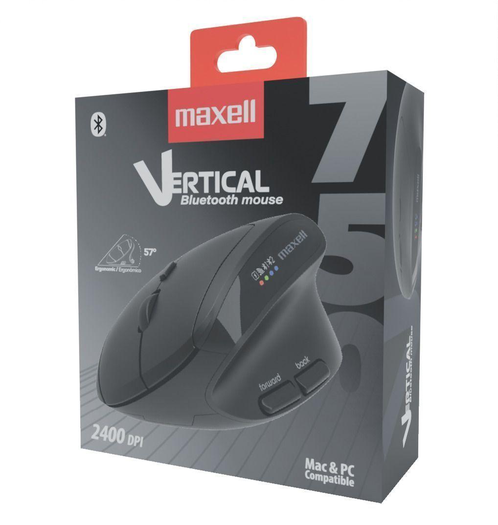 Mouse Vertical Bluetooth Ergonómico Maxell 2400 DPI Inalámbrico Negro-3