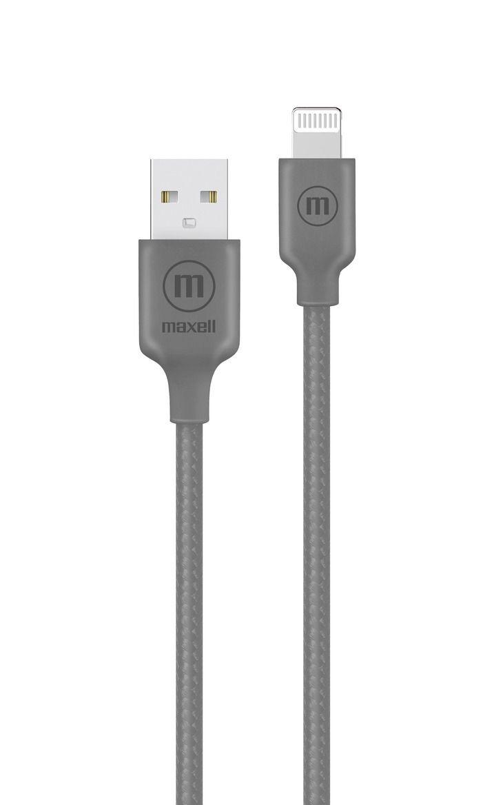 Cable Trenzado Usb A Lightning Maxell 2 Metros Carga Rápida Gris-0