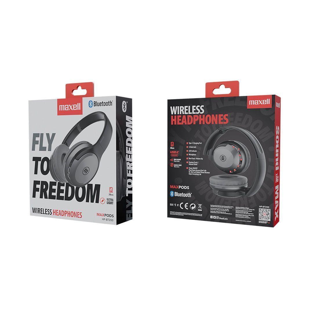 Audifonos inalambricos Maxell Bluetooth FLY 30 Horas Negro-2