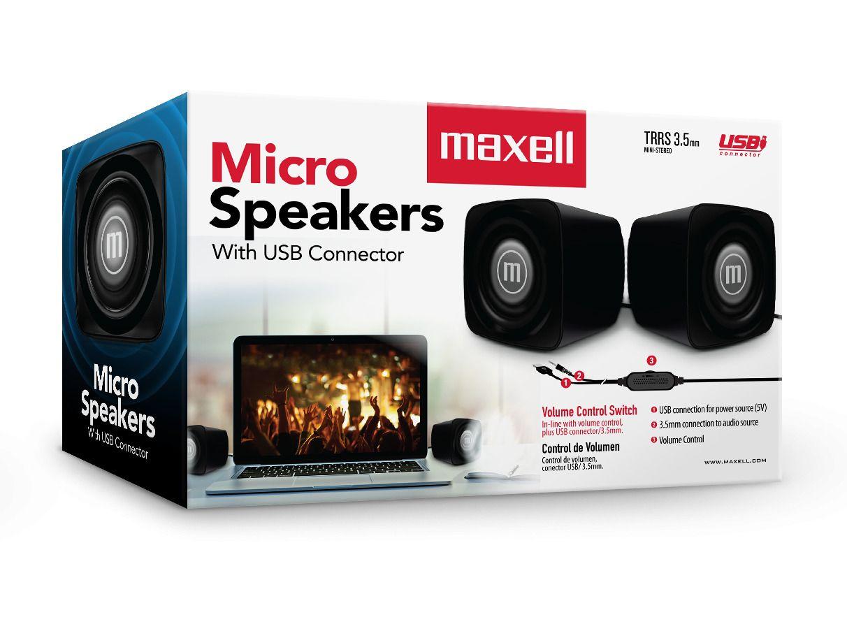 Parlantes Maxell Escritorio Ss-120 3.5mm Negro-2