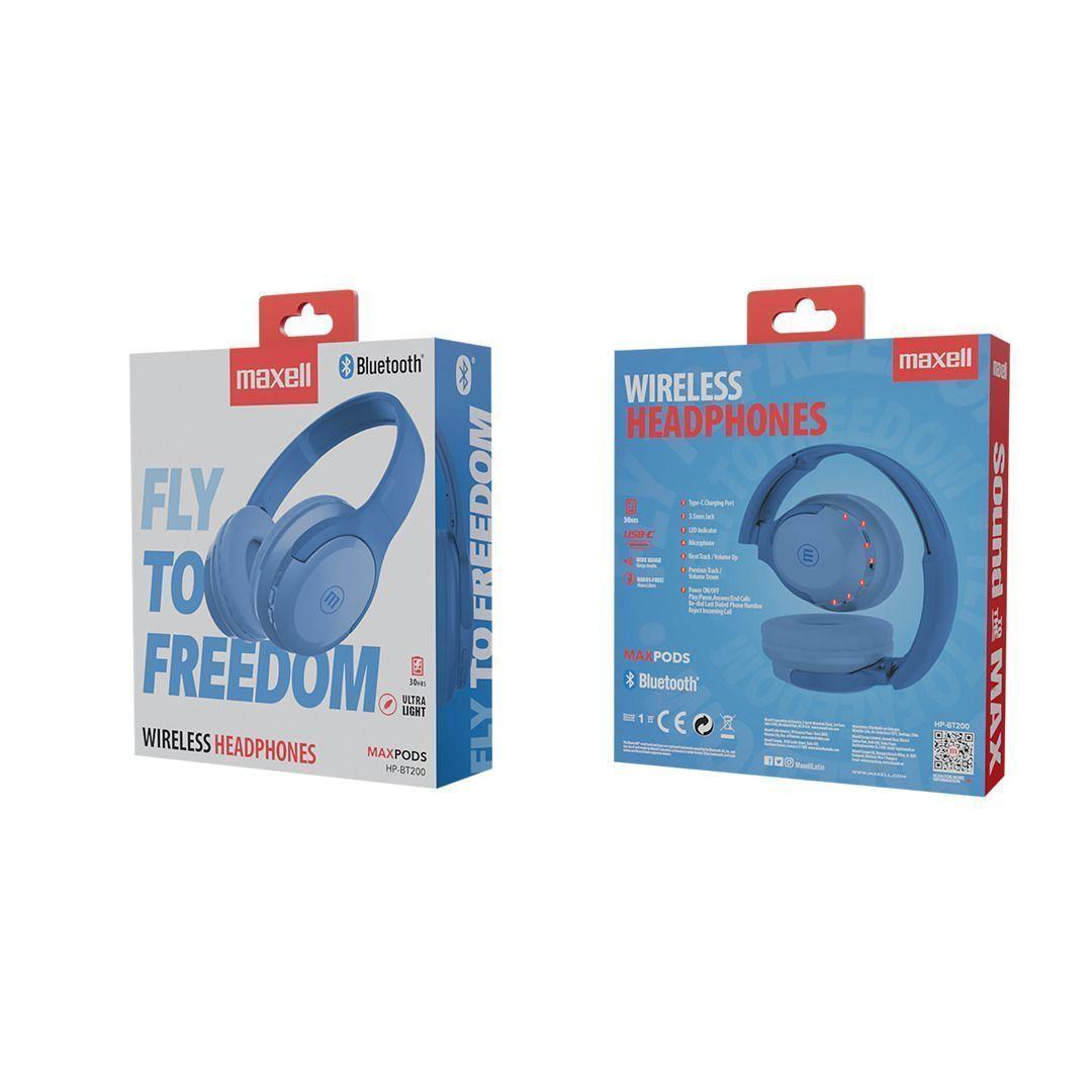 Audífonos Inalámbricos Maxell Bluetooth FLY 30 Horas Azul-3