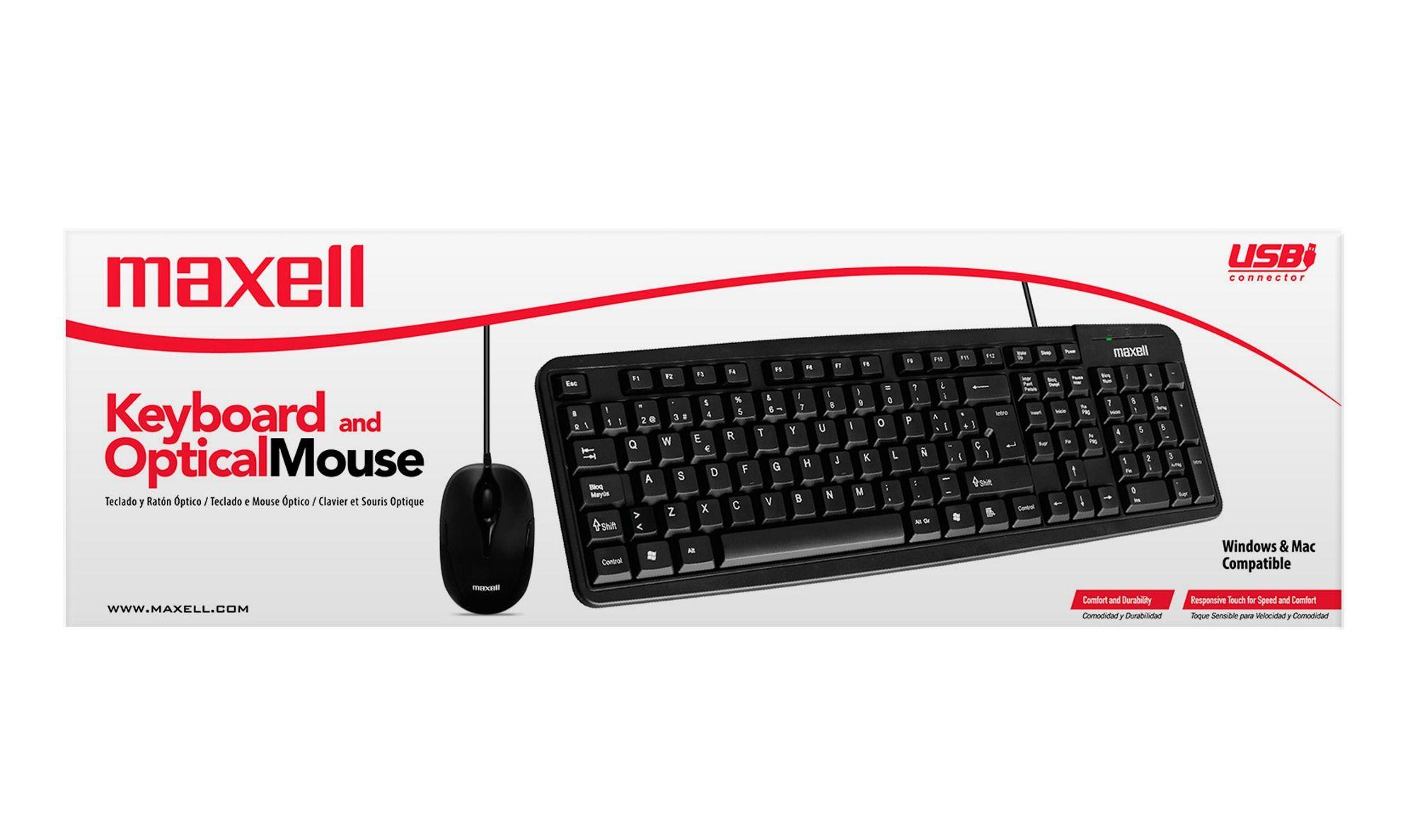 Combo Maxell Teclado Multifuncional Y Mouse Óptico WRKBC-10-2
