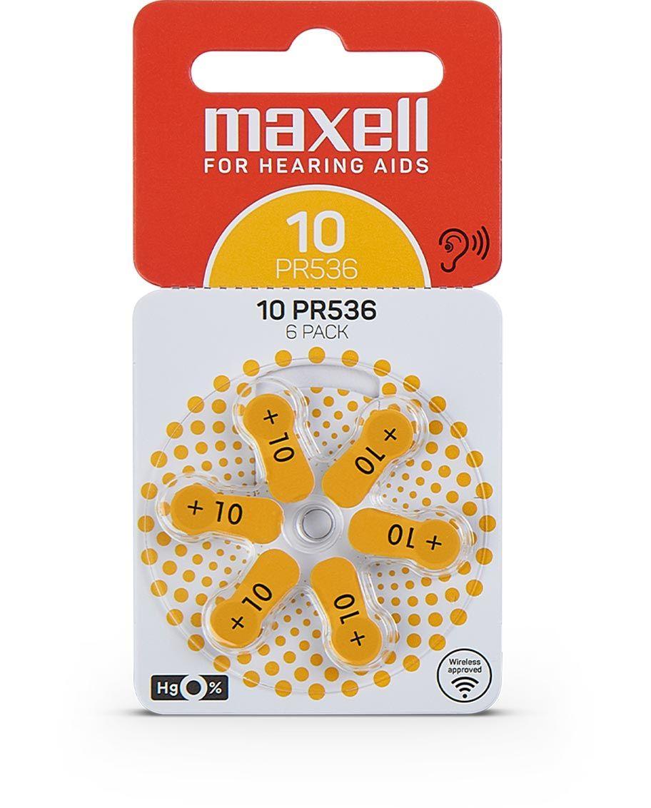 Pilas Para Audífonos Maxell Tamaño 10 Auditivas 6un-0