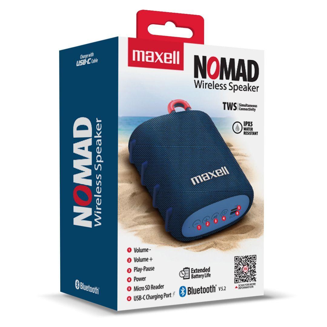 Parlante Bluetooth Portátil Maxell Nomad Tws 15 Hr Ipx5 Azul-2