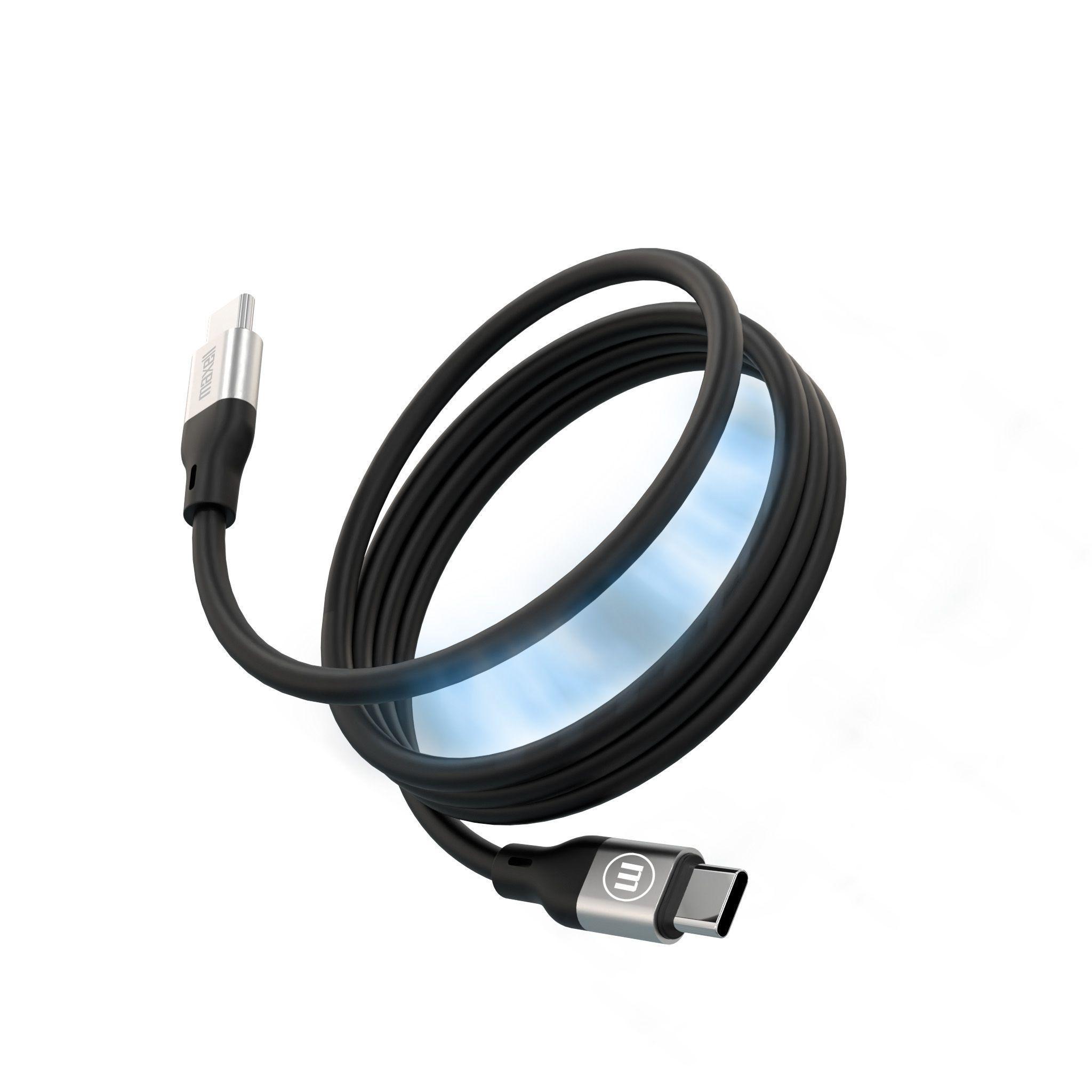 Cable Magnético 60W USB C a USB C Maxell 1.2 Metros Carga Rápida Negro-0