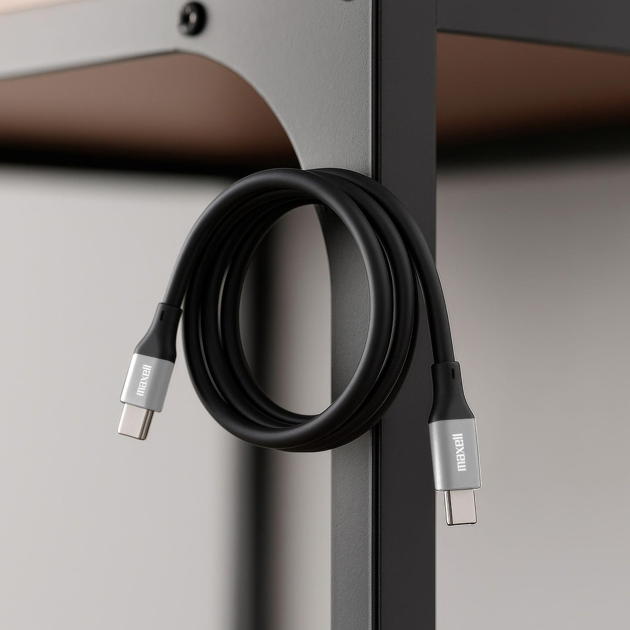 Cable Magnético 60W USB C a USB C Maxell 1.2 Metros Carga Rápida Negro-4