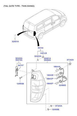 Foco Farol Trasero Derecho Hyundai H-1 Cargo 2008-2018-4