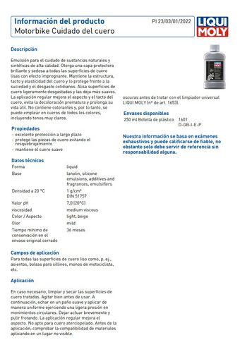 Loción Limpiador Protector Ropa Cuero Moto Liqui Moly 250 Ml-3