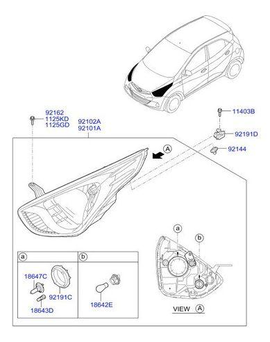 Optico Delantero Derecho Hyundai Eon 2011-2018 Original-2