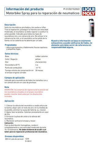 Spray Repara Reinfla Neumaticos De Motos Liqui Moly 300 Ml-3
