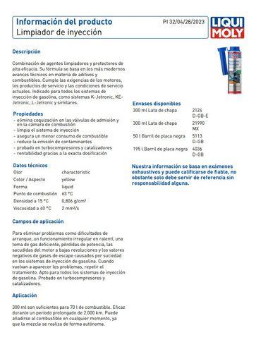 Limpiador Sist. Inyeccion Motor Bencinero Liqui Moly 300 Ml-2