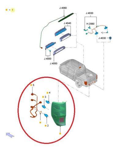 Foco Farol Trasero Izquierdo Ford Ranger 2013-2019 Original-4