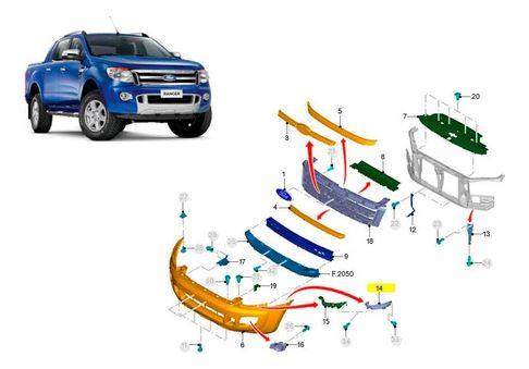 Soporte Derecho Parachoques Delantero Ford Ranger 3.2 12-15-2