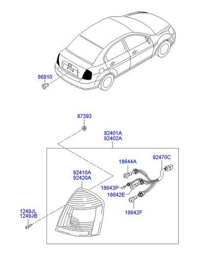 Foco Farol Trasero Izquierdo Hyundai Accent 2006-2010-3