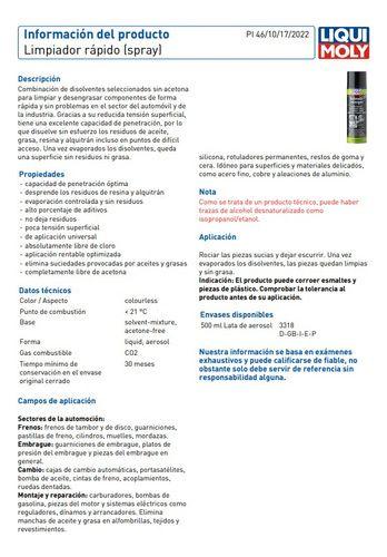 Limpiador Desengrasante Especial Liqui Moly 500 Ml-2