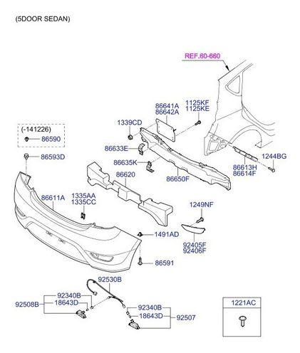 Parachoque Trasero Hyundai Accent Hatchback 2011-2017 Orig.-2