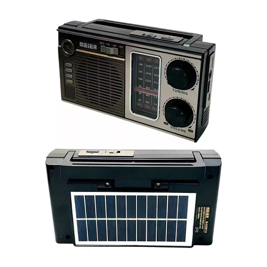 Radio AM-FM Portátil con Carga Solar y USB-3