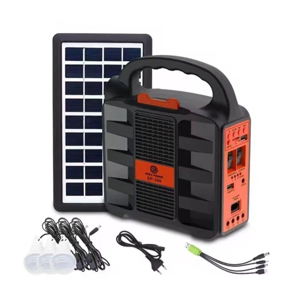 Kit Emergencia Carga Solar Linternas Radio Powerbank USB-0