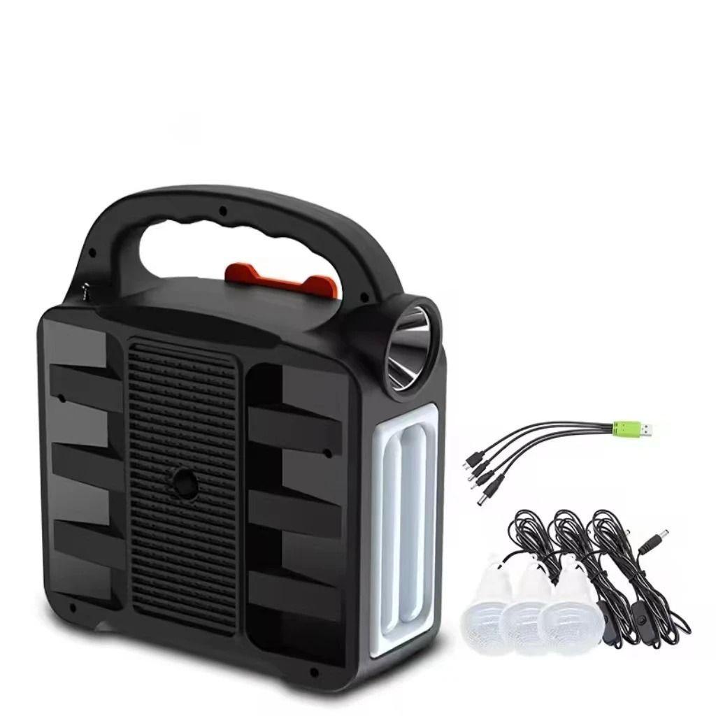 Kit Emergencia Carga Solar Linternas Radio Powerbank USB-1