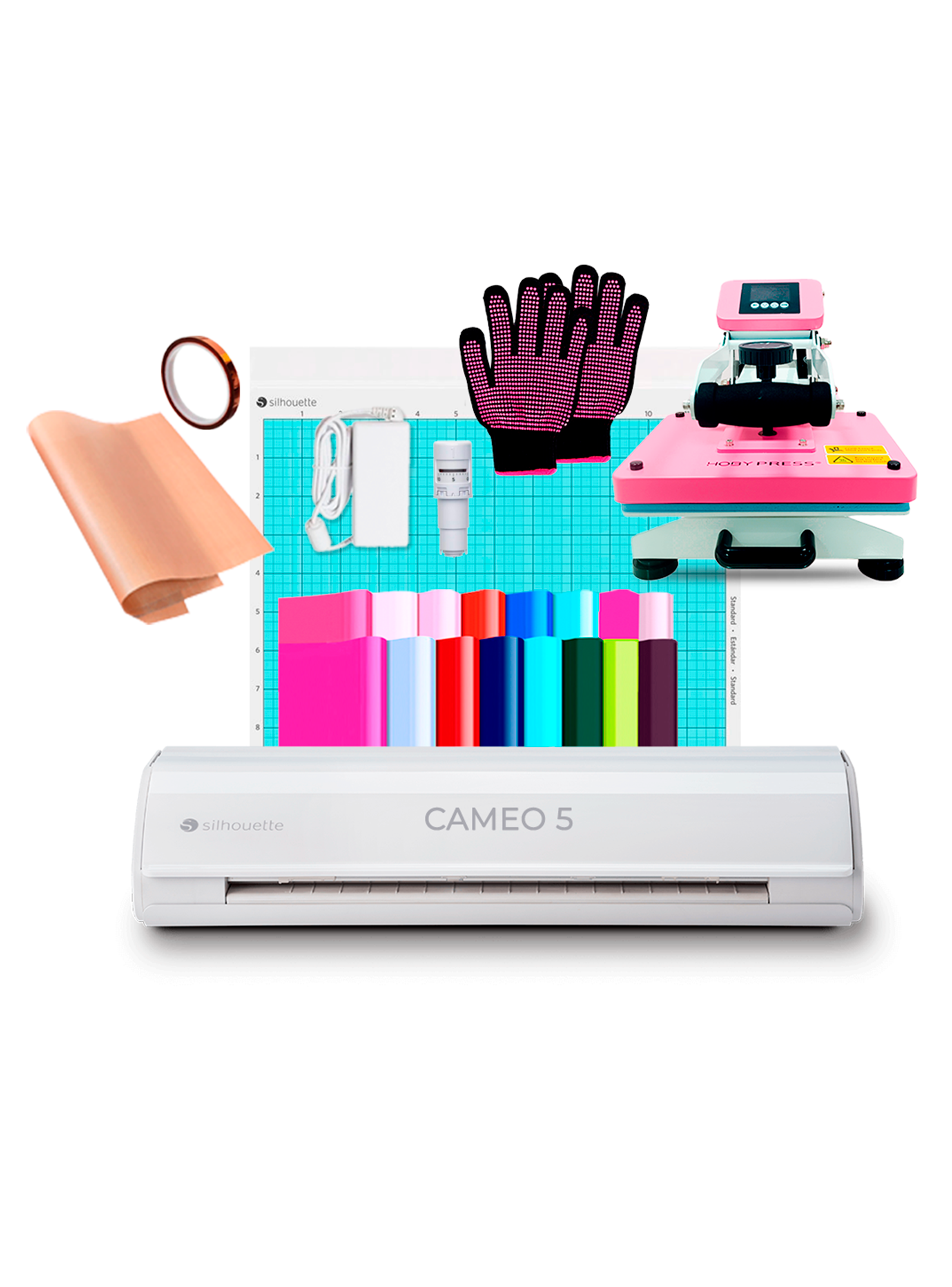 Plotter Silhouette Cameo 5 con estampadora HobyPress 23x30 cm-0