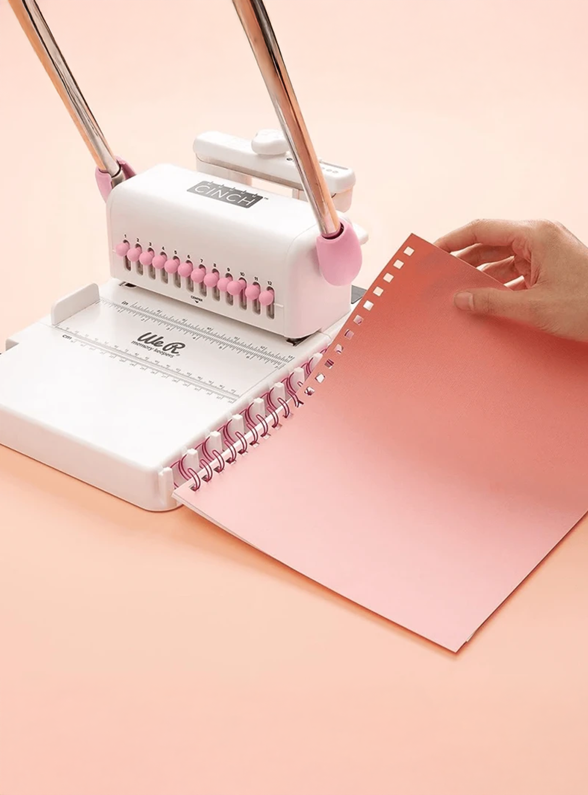 Kit de Encuadernadora Cinch Rosa + Insumos para Emprender-3