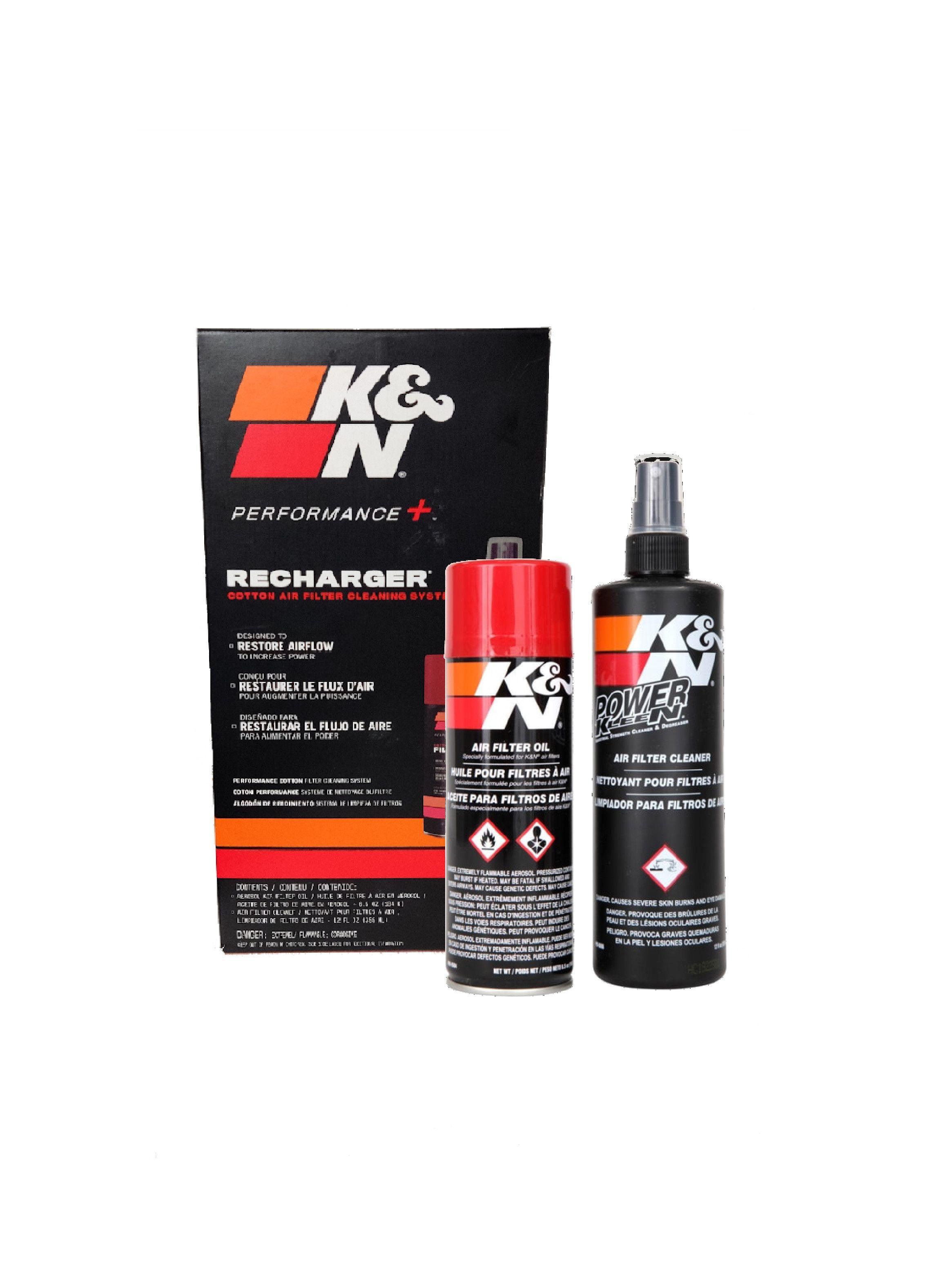 K&N Recharger Kit 99-5000. Limpiador y Aceite Spray para Filtros de Aire-1