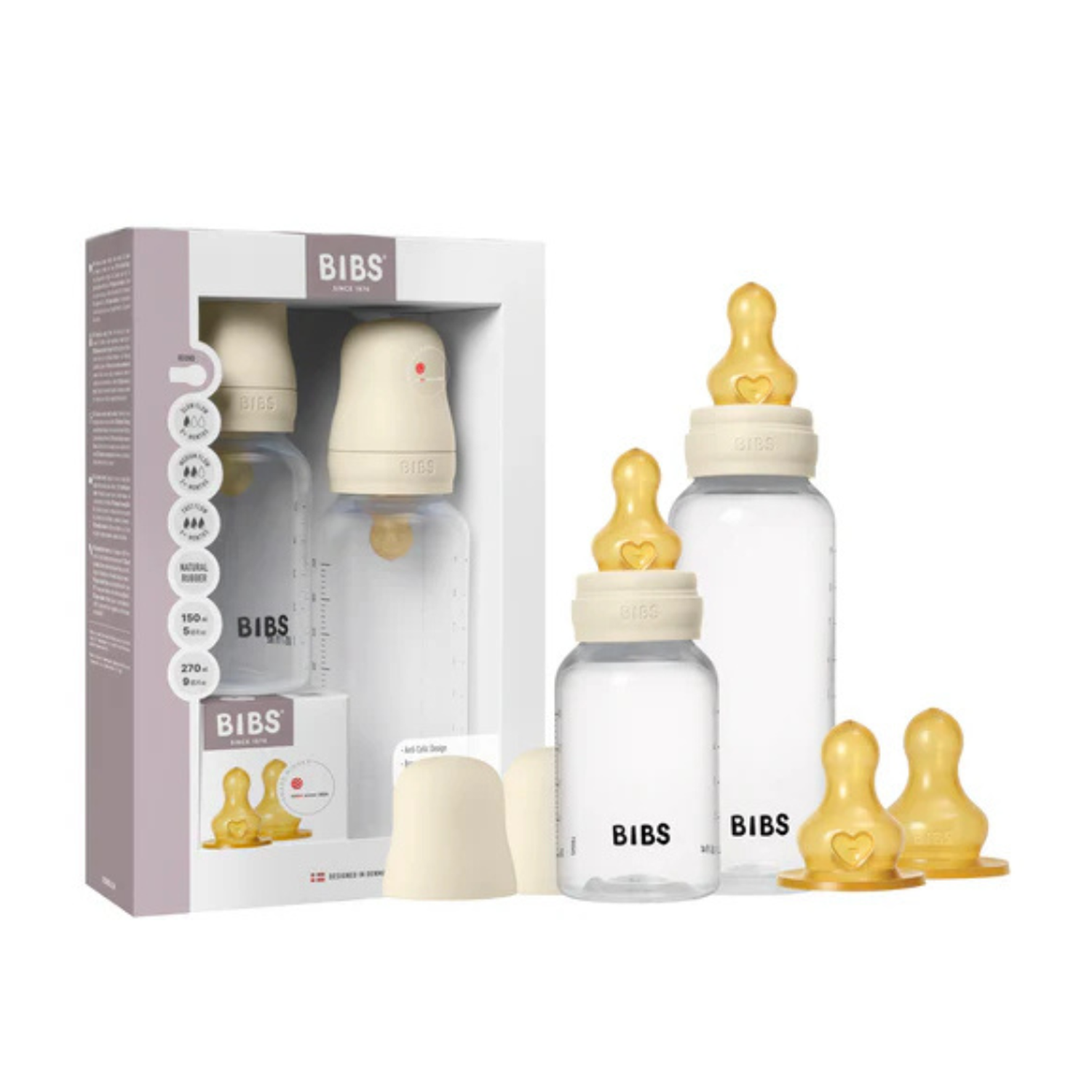Pack 2 Mamaderas Bibs 150ml + 270ml - Ivory | BIBS-0