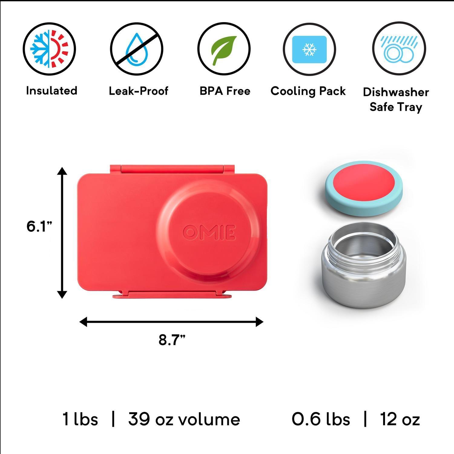 OmieBox® UP – Lonchera Térmica Infantil con Termo Integrado - Cherry Pink-2