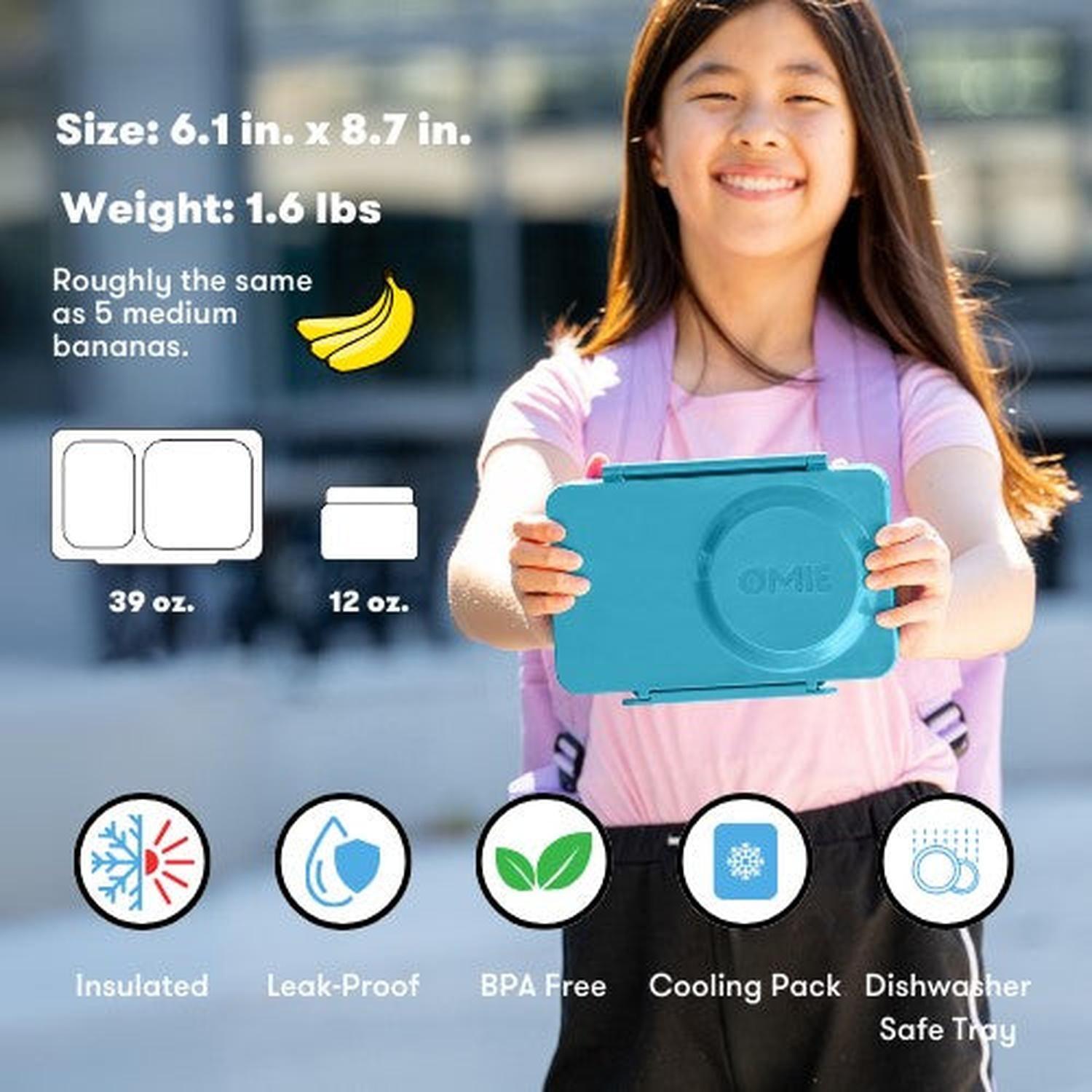 OmieBox® UP – Lonchera Térmica Infantil con Termo Integrado - Teal Green-7