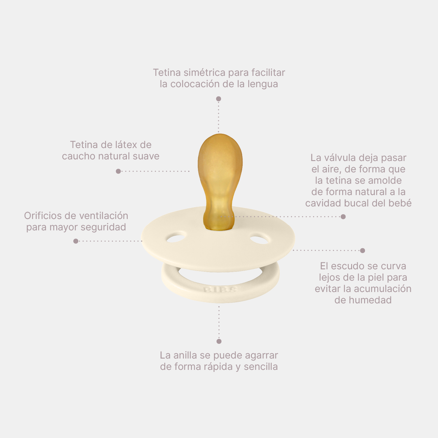 Pack de 3 Chupetes - Ivory | BIBS-6