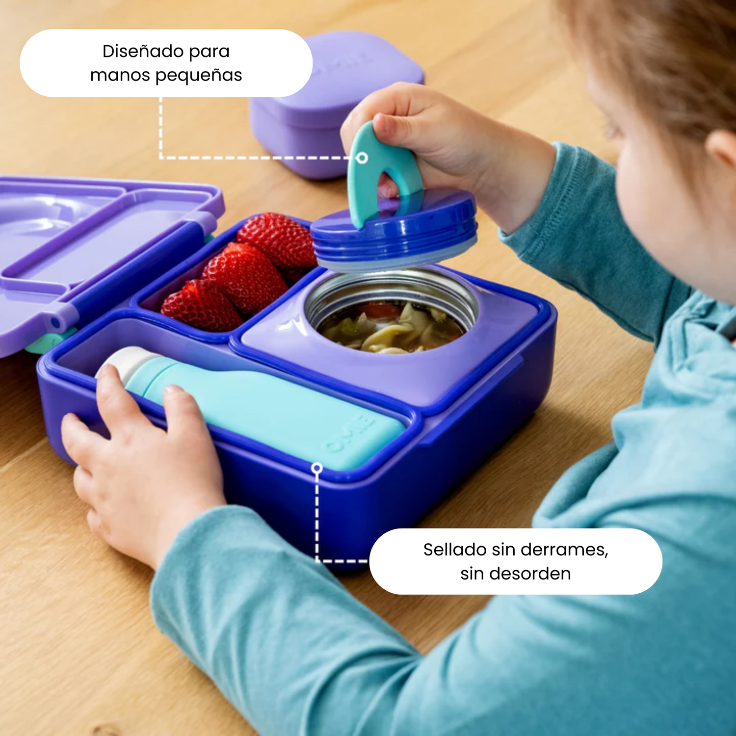 OmieBox® – Lonchera Térmica Infantil con Termo Integrado - Purple Plum | Omie-5