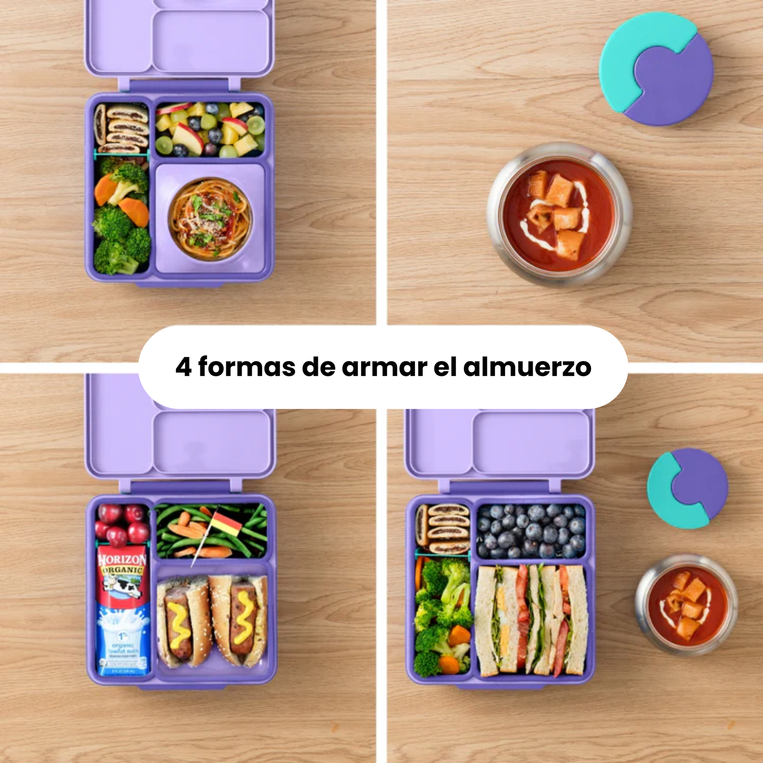OmieBox® – Lonchera Térmica Infantil con Termo Integrado - Purple Plum | Omie-6