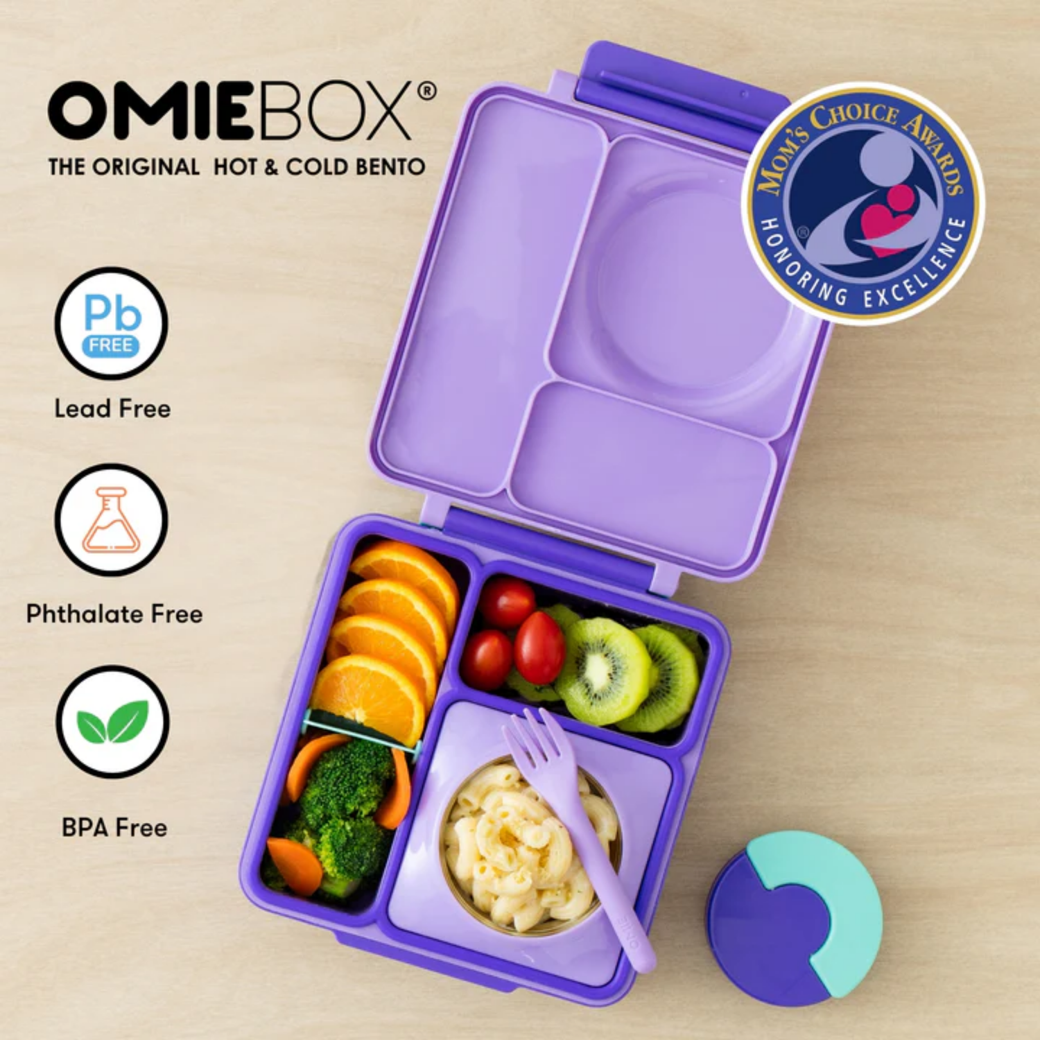 OmieBox® – Lonchera Térmica Infantil con Termo Integrado - Purple Plum | Omie-7