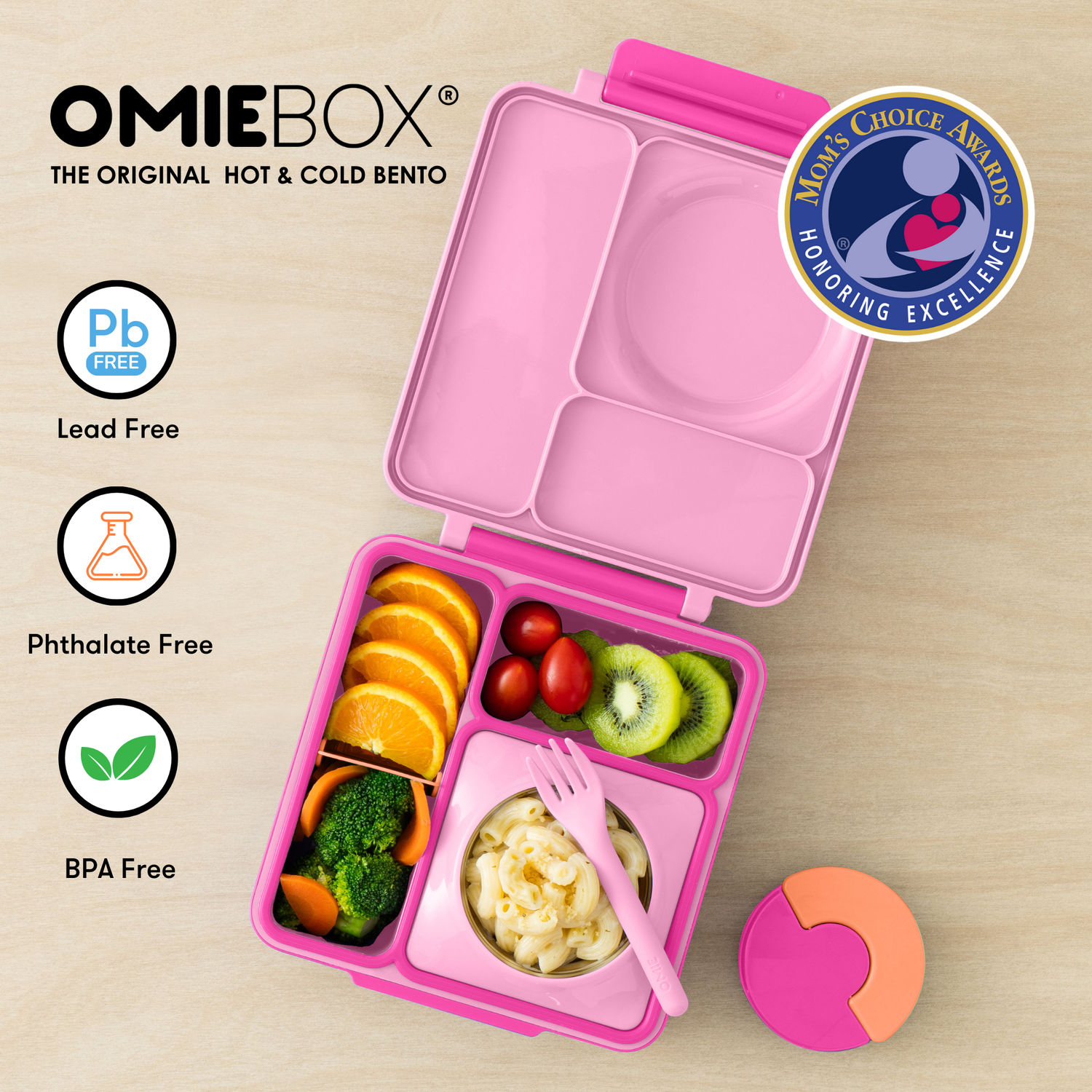 OmieBox® – Lonchera Térmica Infantil con Termo Integrado - Pixie Pink | Omie-5