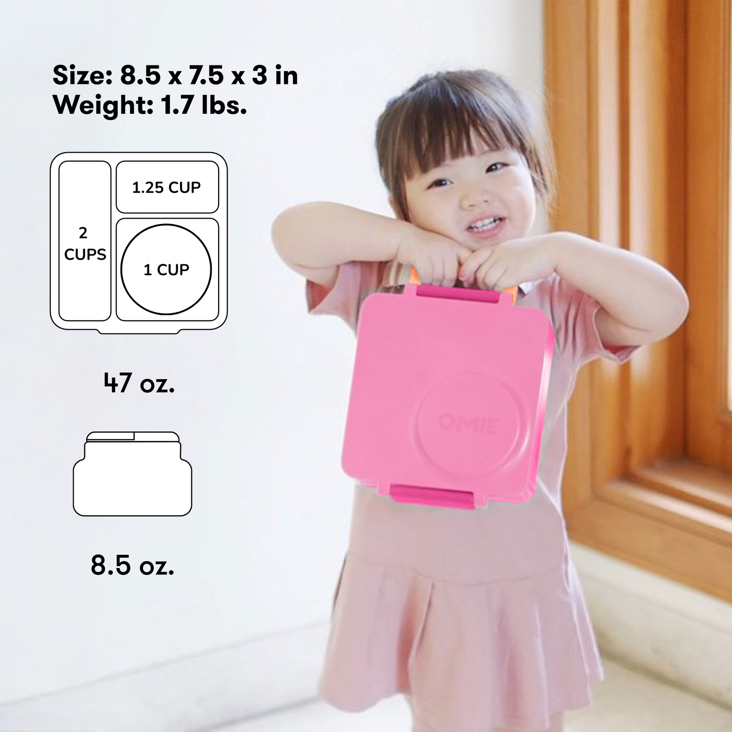 OmieBox® – Lonchera Térmica Infantil con Termo Integrado - Pixie Pink | Omie-8