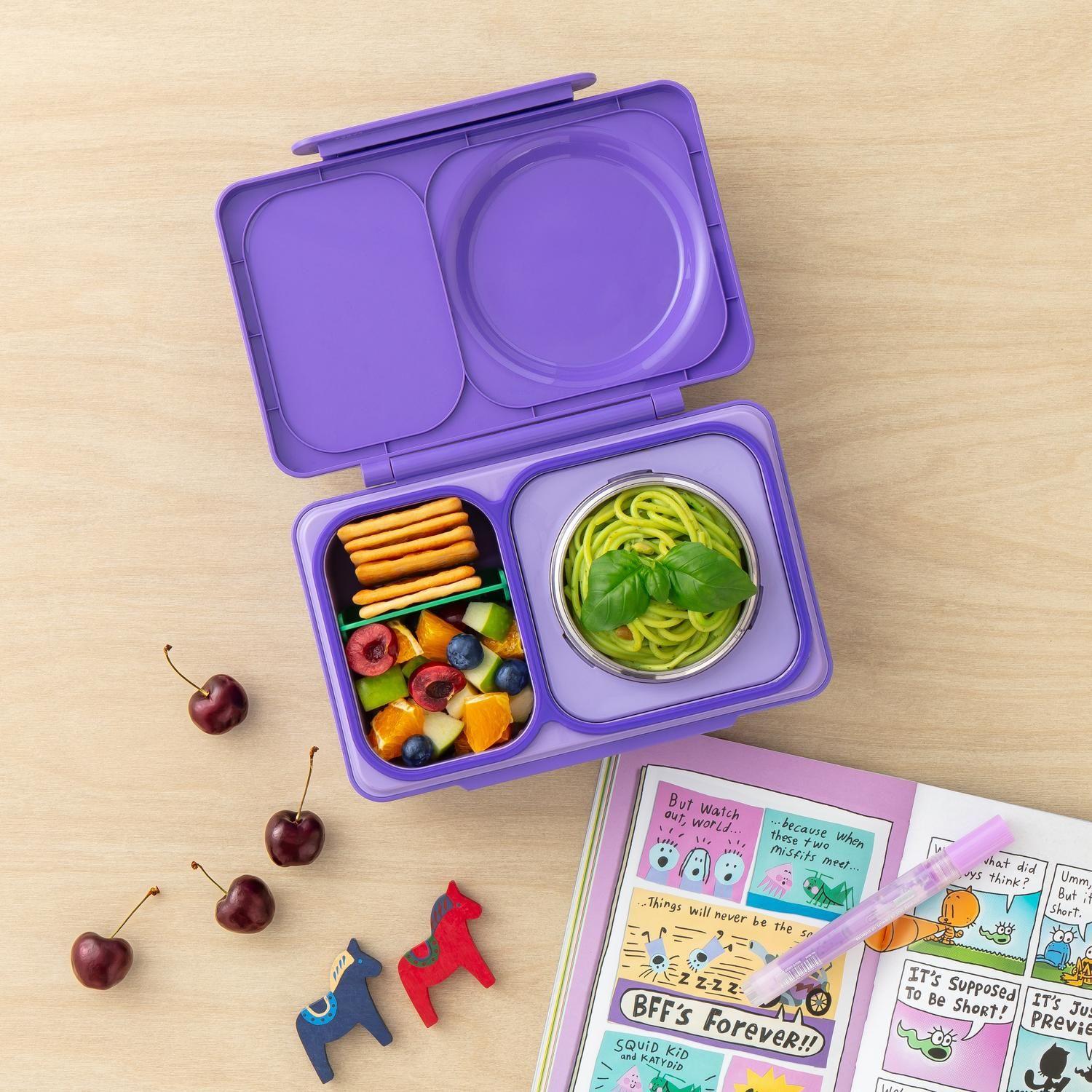 OmieBox® UP – Lonchera Térmica Infantil con Termo Integrado - Galaxy Purple-2