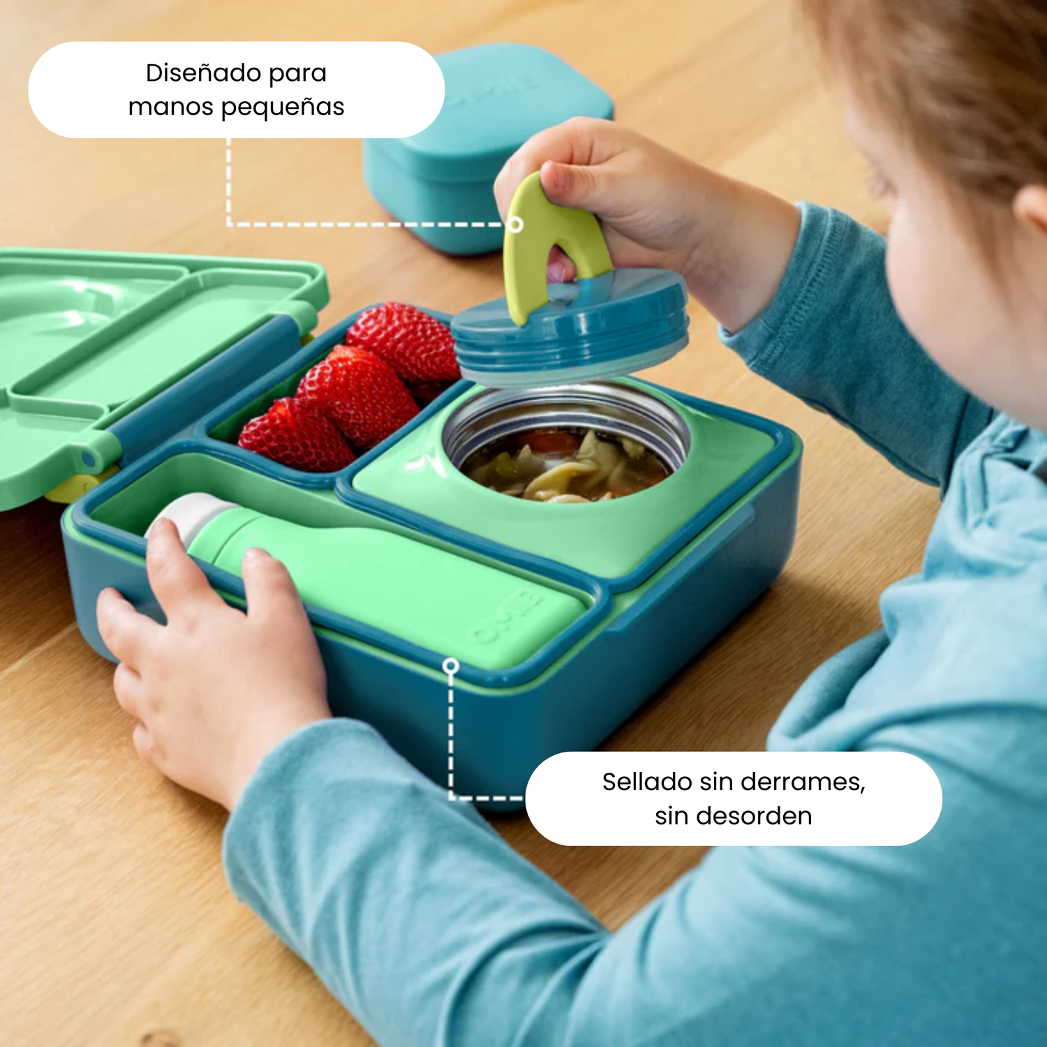 OmieBox® – Lonchera Térmica Infantil con Termo Integrado - Meadow | Omie-4