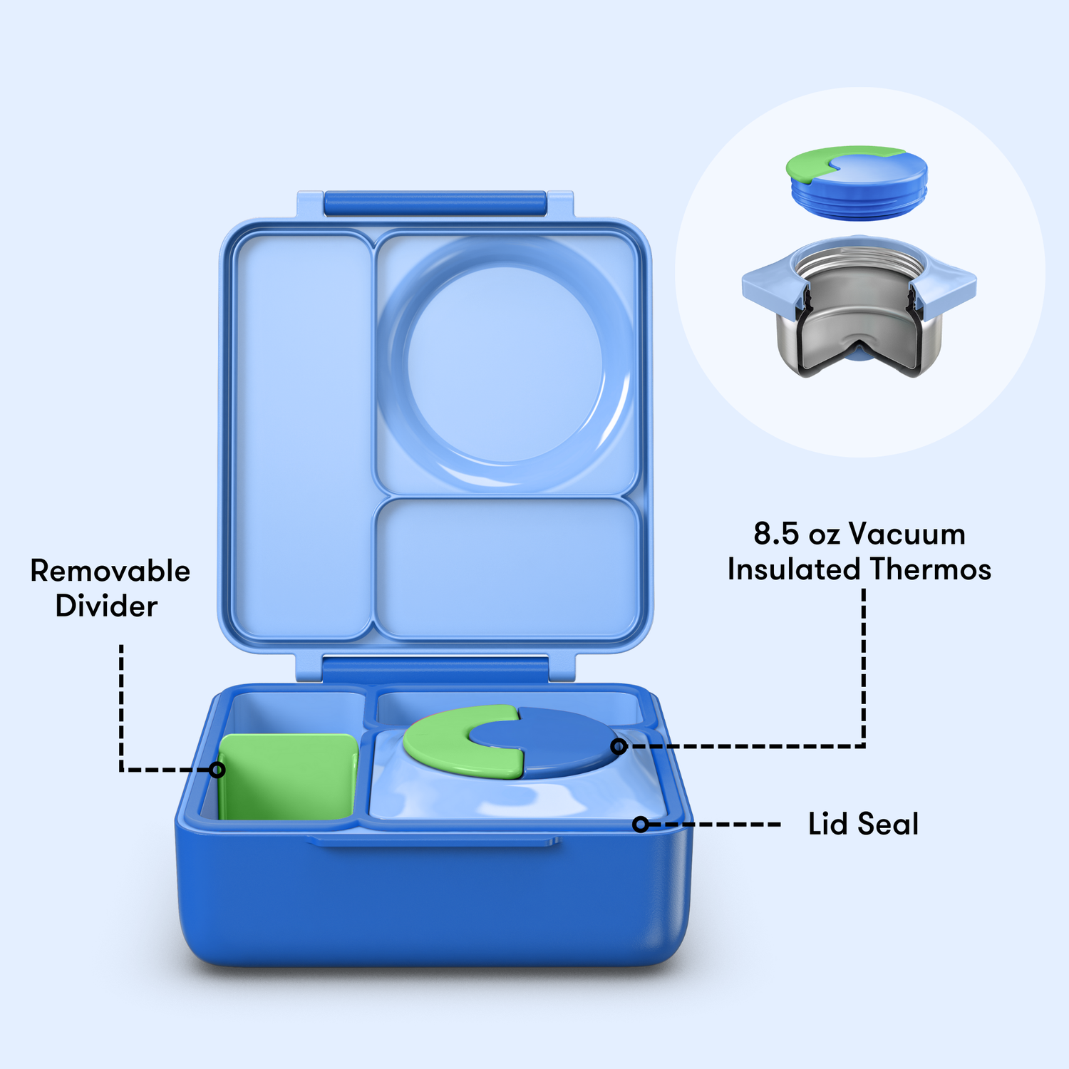 OmieBox® – Lonchera Térmica Infantil con Termo Integrado - Sea Blue | Omie-2