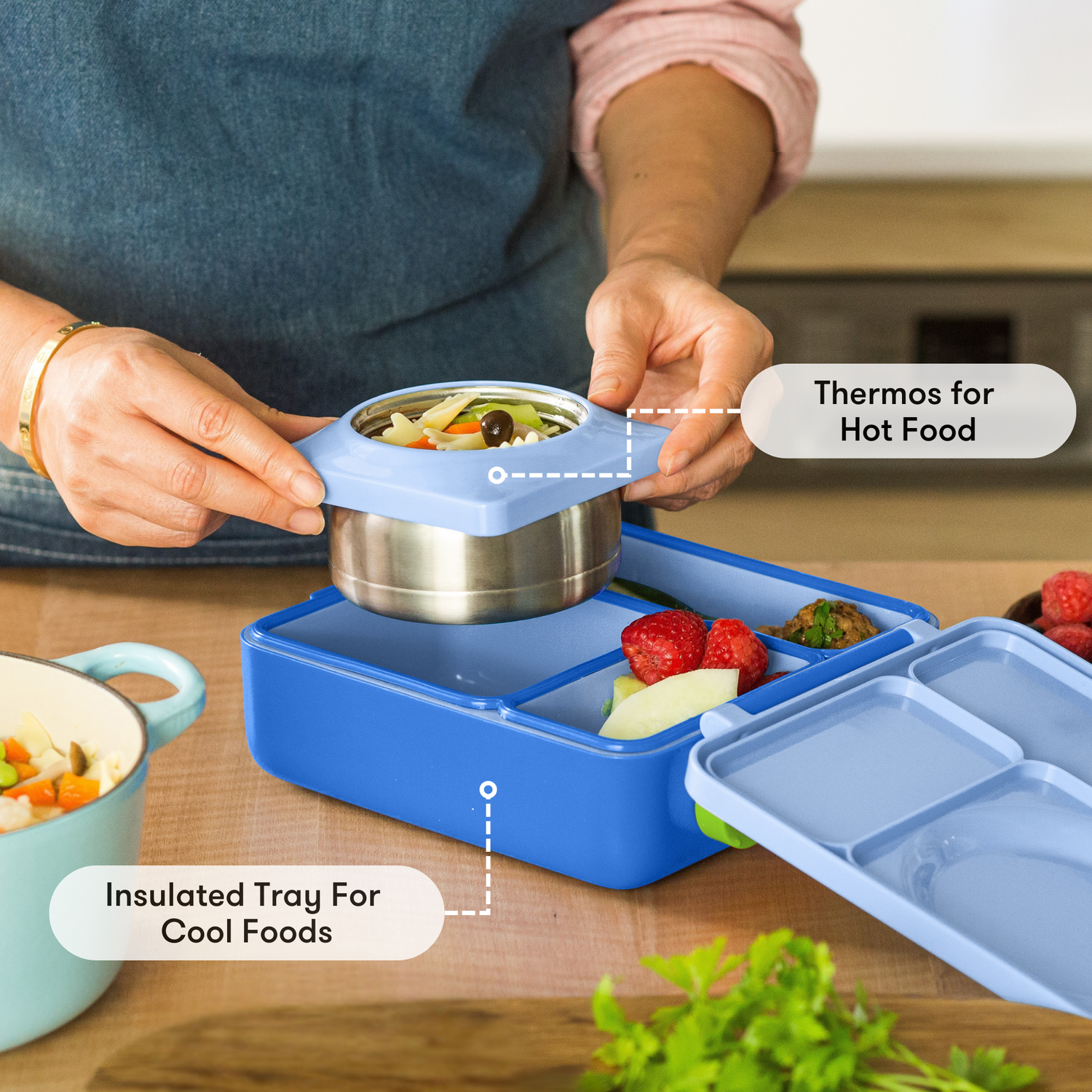 OmieBox® – Lonchera Térmica Infantil con Termo Integrado - Sea Blue | Omie-8