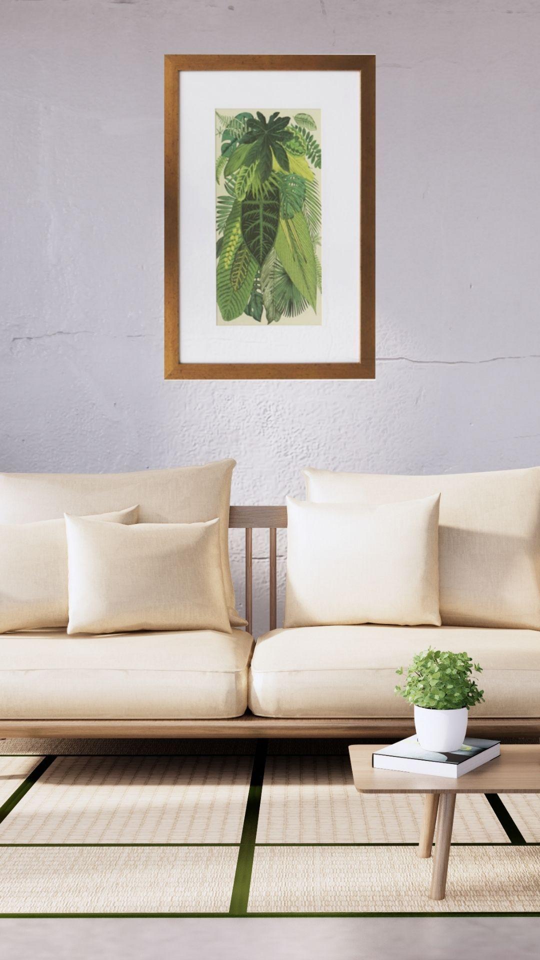 Cuadro de hojas verdes 40x60-0