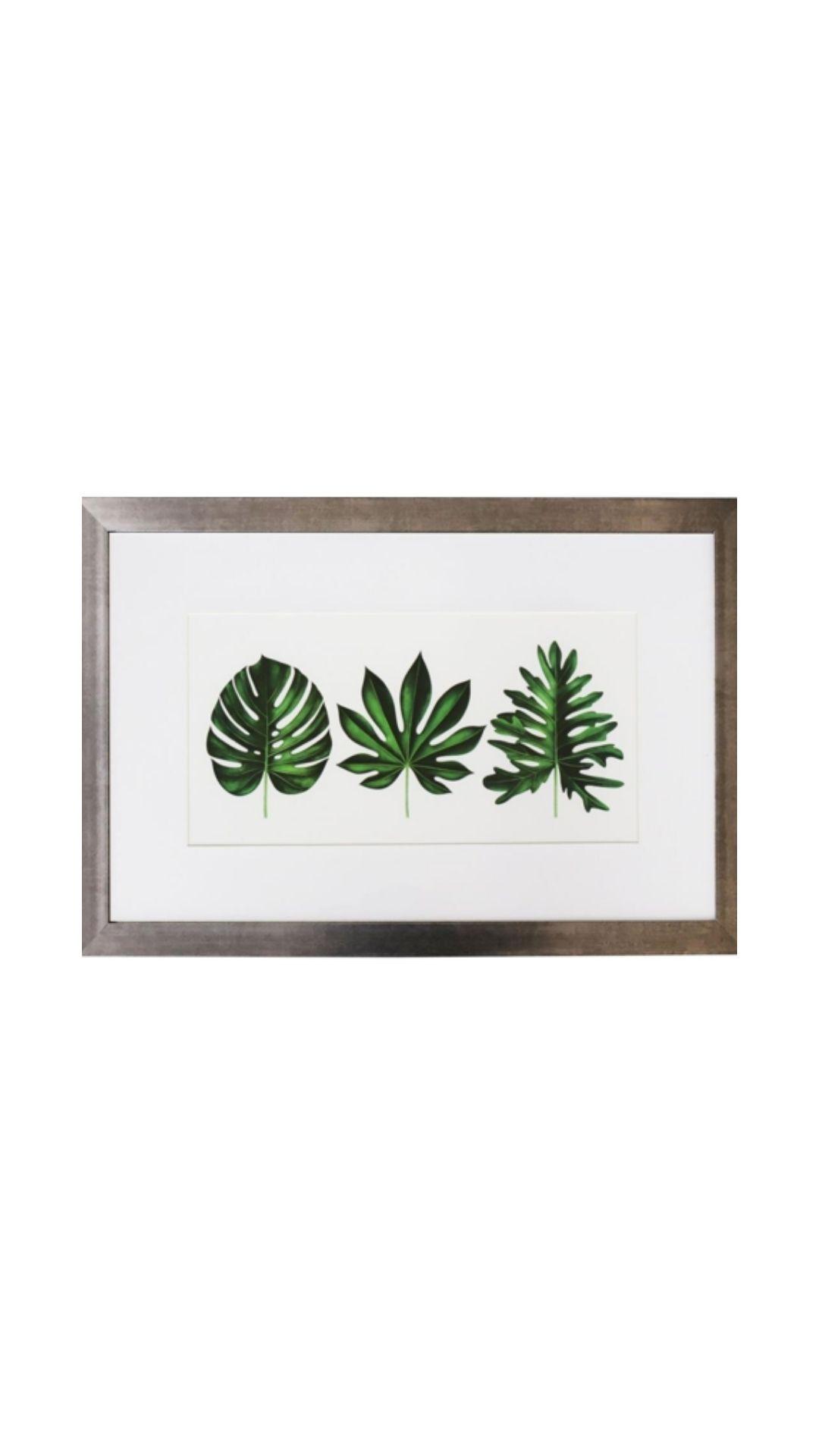 Cuadro de 3 hojas verdes 40x60-0
