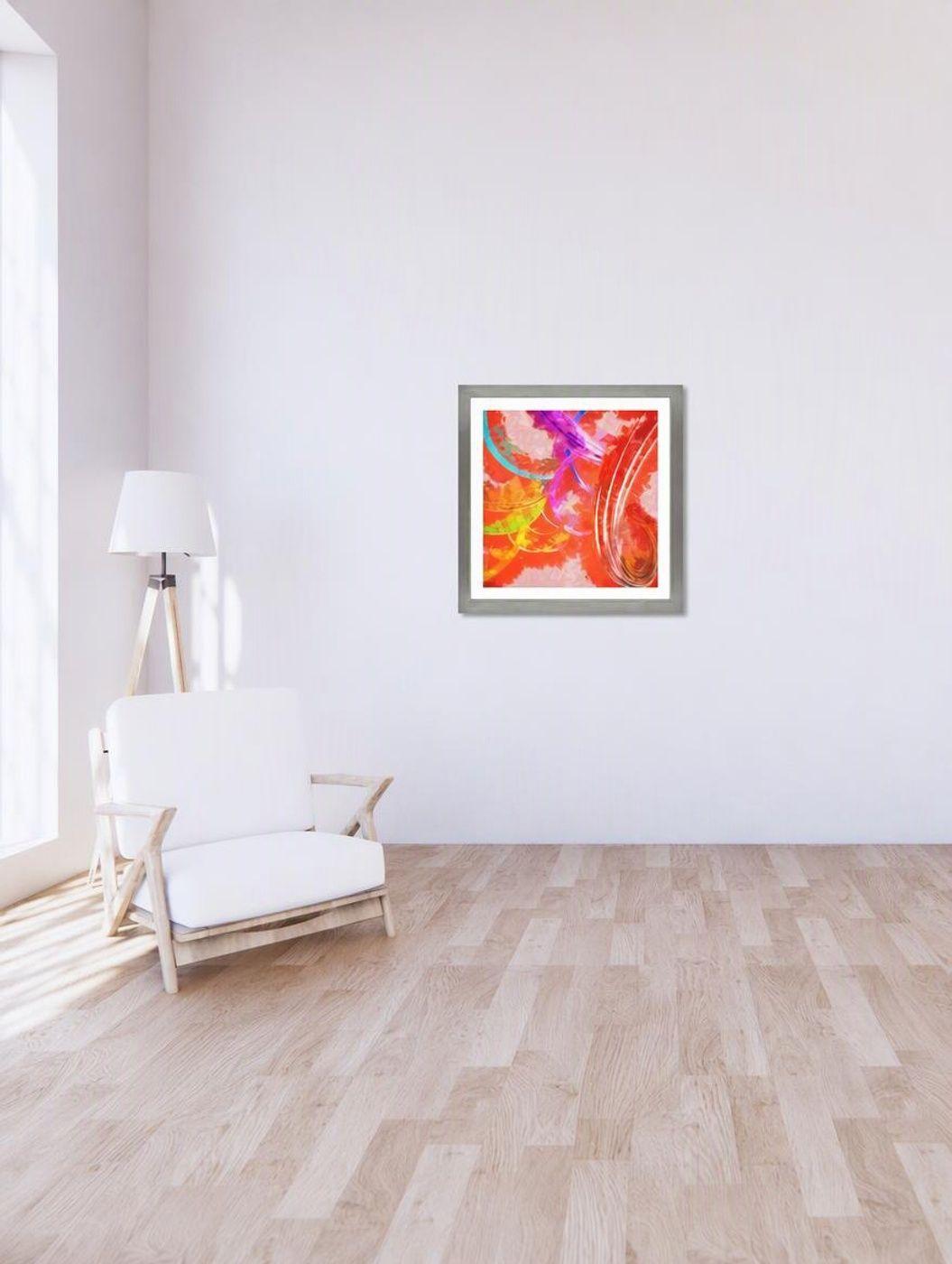 Cuadro Lamina Moderna abstracto rojo 50x50 cm-5