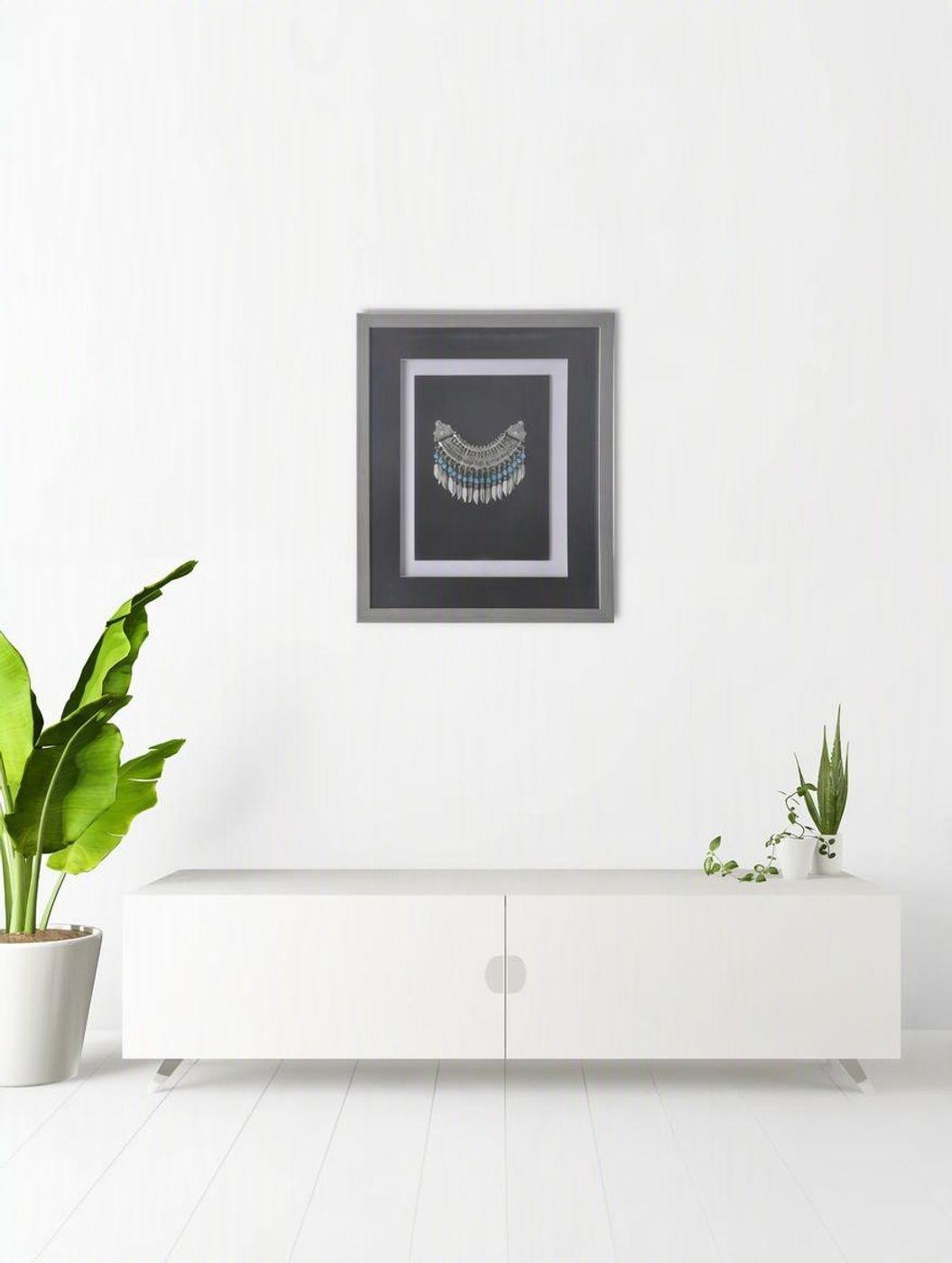 Cuadro Joya Plata Turquesa Plata 38x45 cm-2