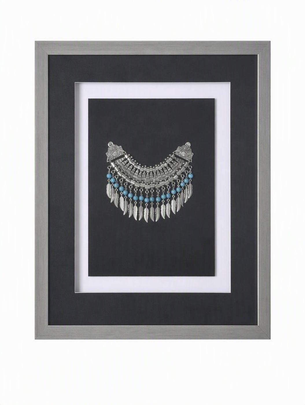 Cuadro Joya Plata Turquesa Plata 38x45 cm-4