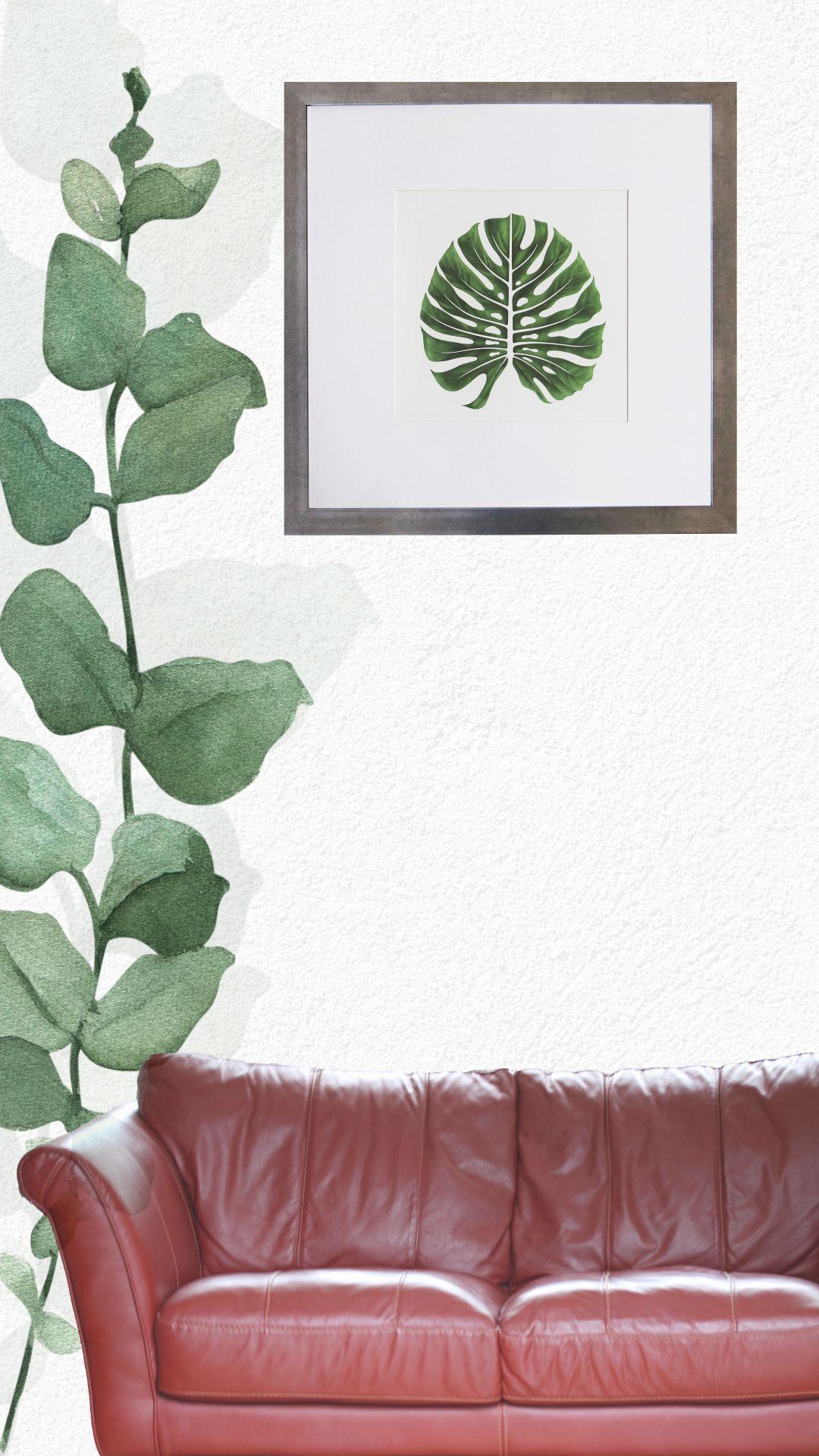 Cuadro de 1 hoja verde 50x50-2