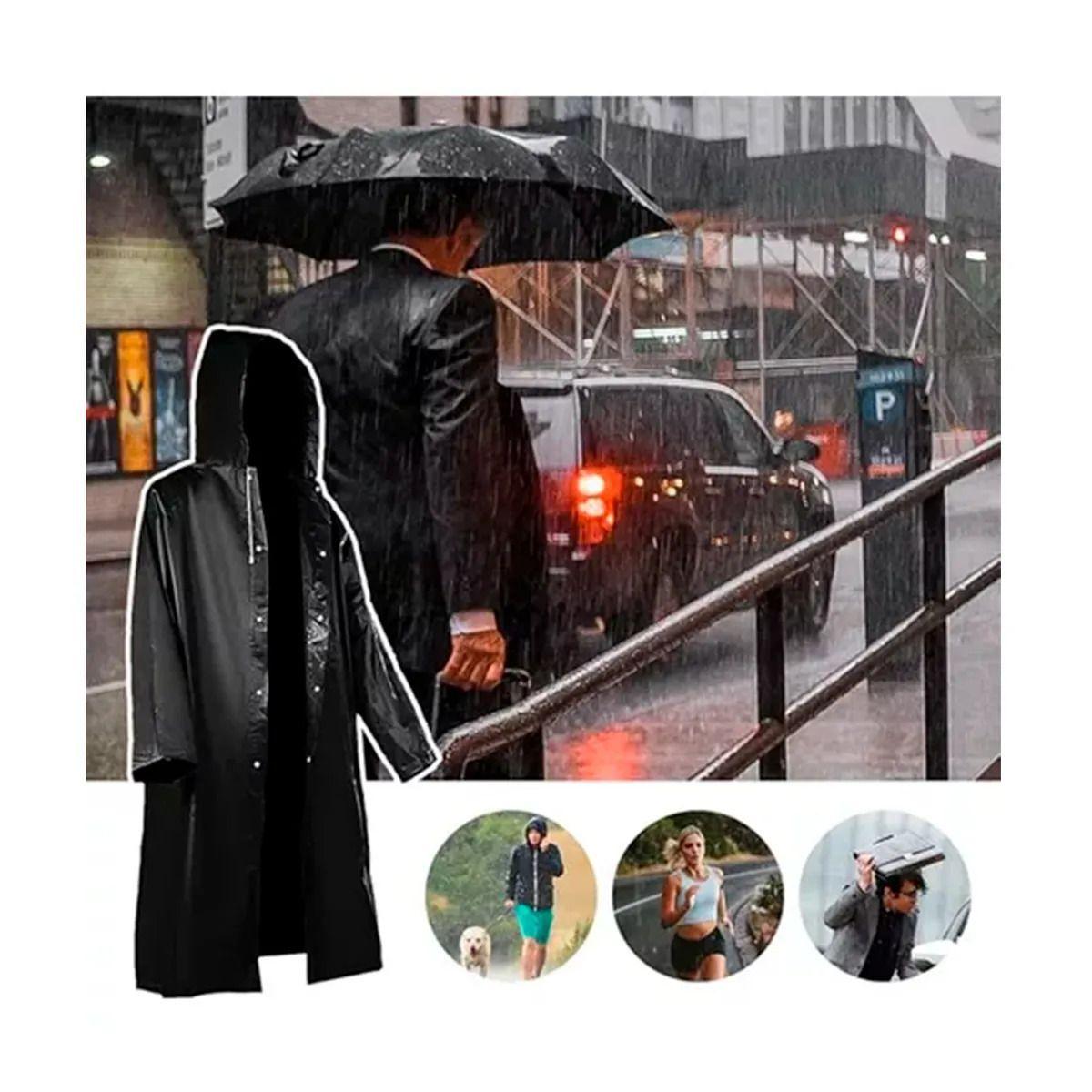 Set 2 Capa Poncho Impermeable Unisex Para Exteriores-3