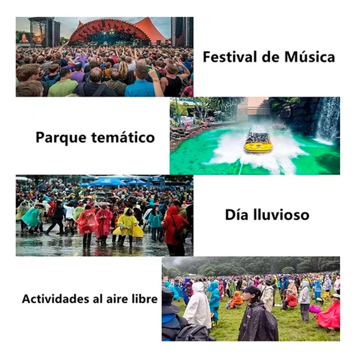 Set 2 Capa Poncho Impermeable Unisex Para Exteriores-4